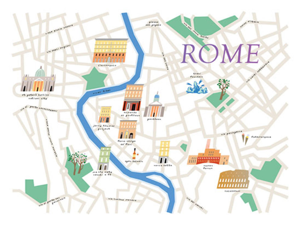 Tasting Rome – Illustrated map Tasting Rome – Illustrated map