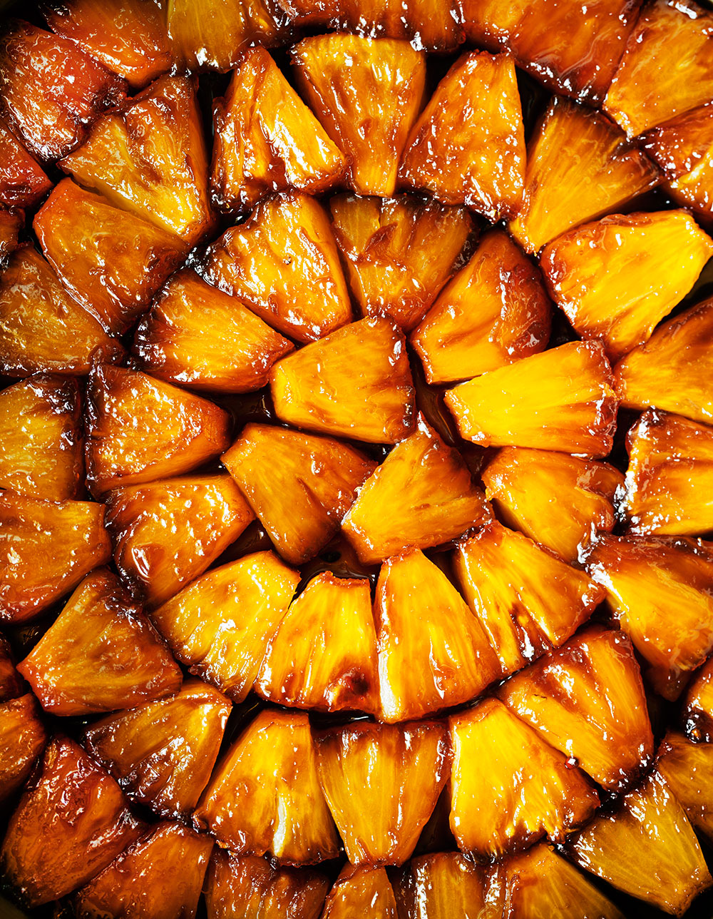 Pineapple and Coconut Upside-Down Cake - Fruit Layer